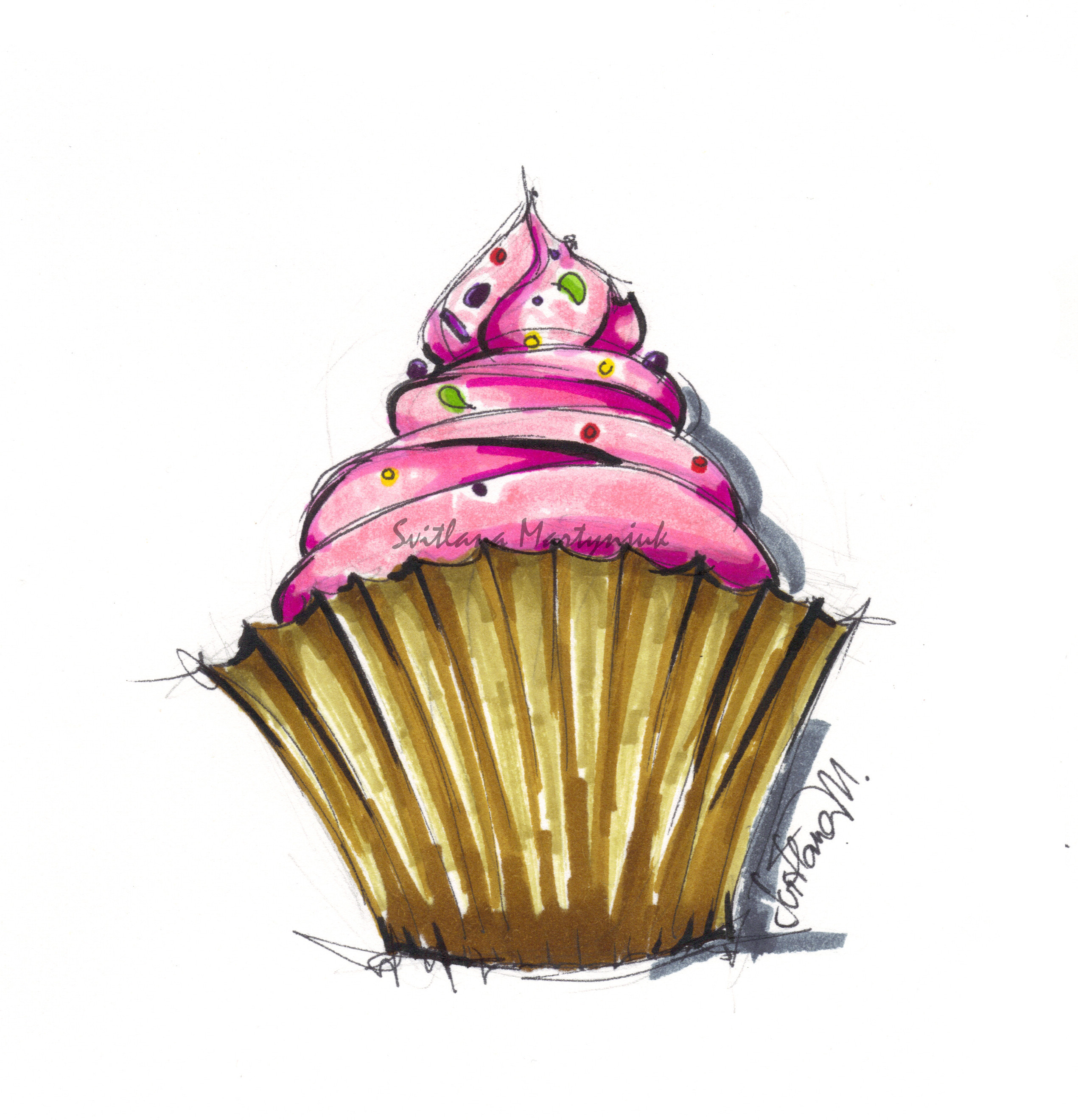Cup Cake Drawing