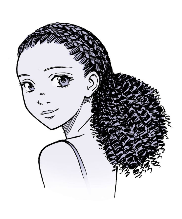 Curly Hair Girl Drawing Creative Art