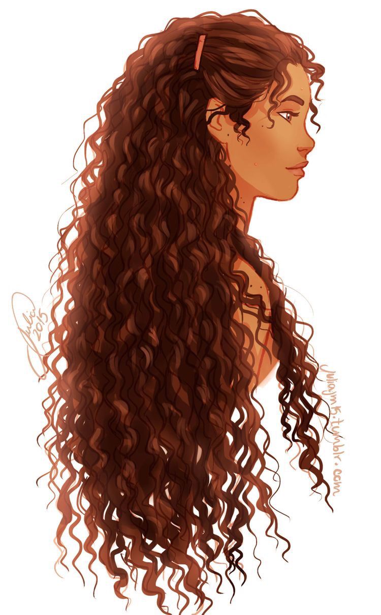 Curly Hair Girl Drawing Pics - Drawing Skill