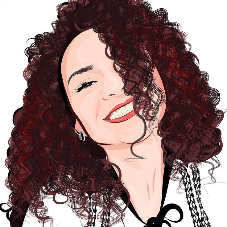 Curly Hair Girl Drawing Picture