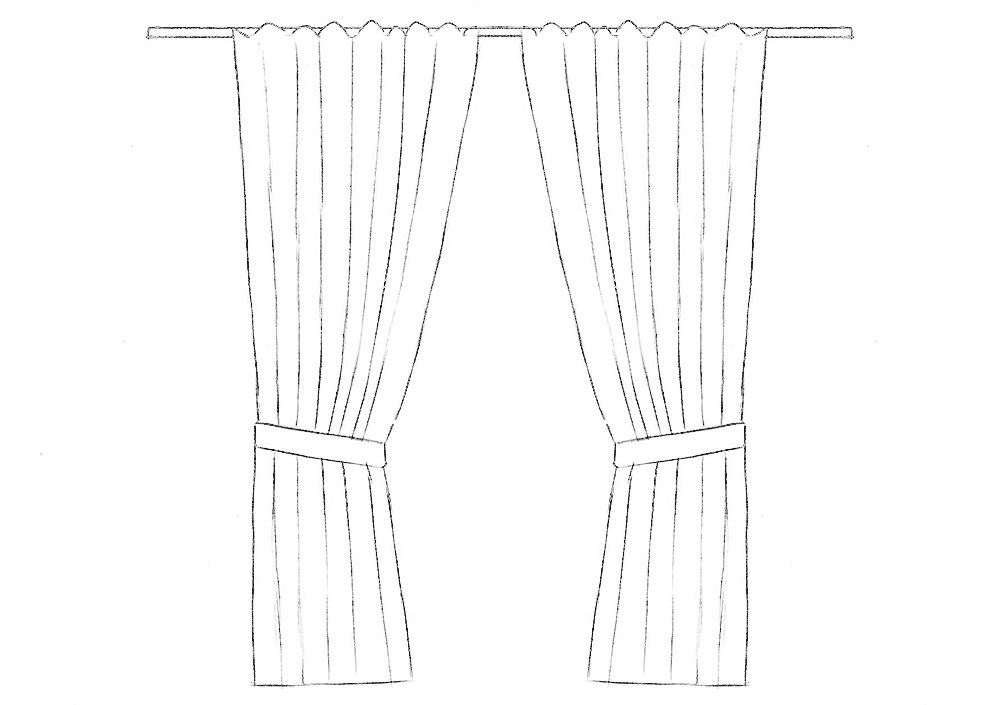 Curtain Drawing Image