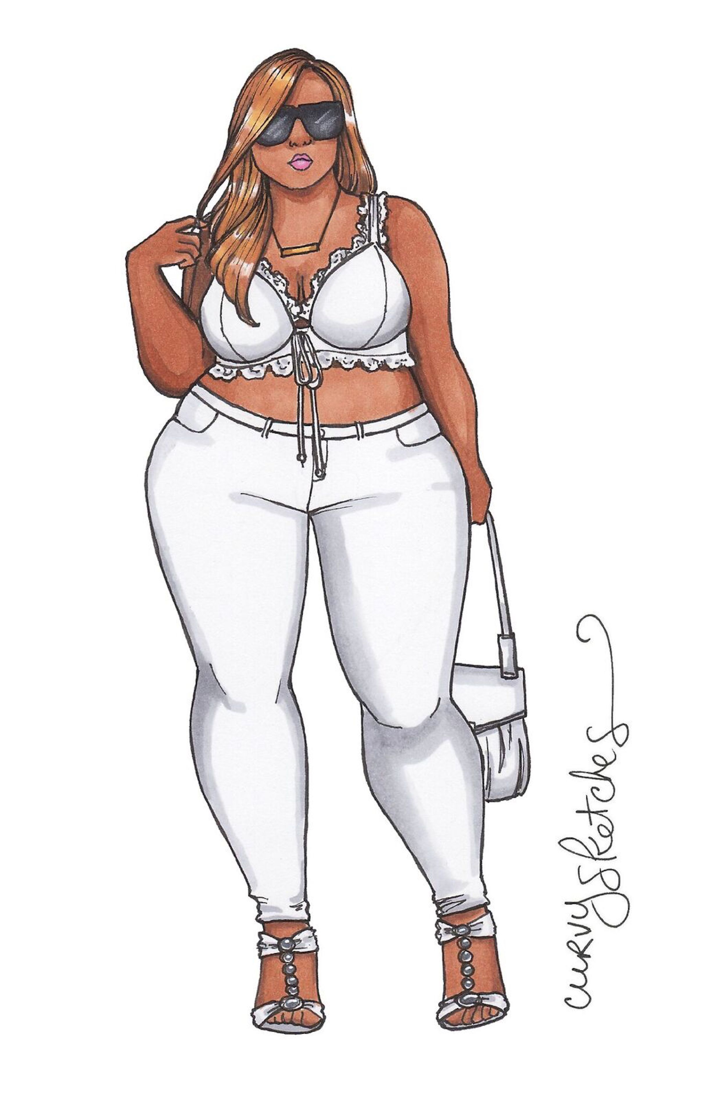 Curvy Girl Drawing Picture