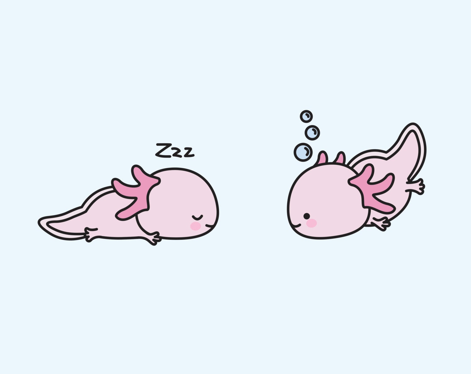 Cute Axolotl Drawing Art