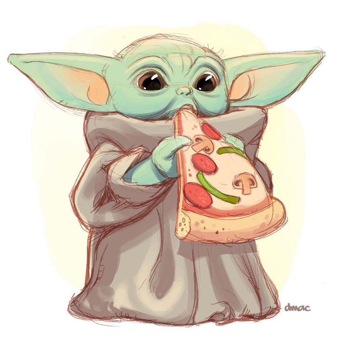 Cute Baby Yoda Drawing Art
