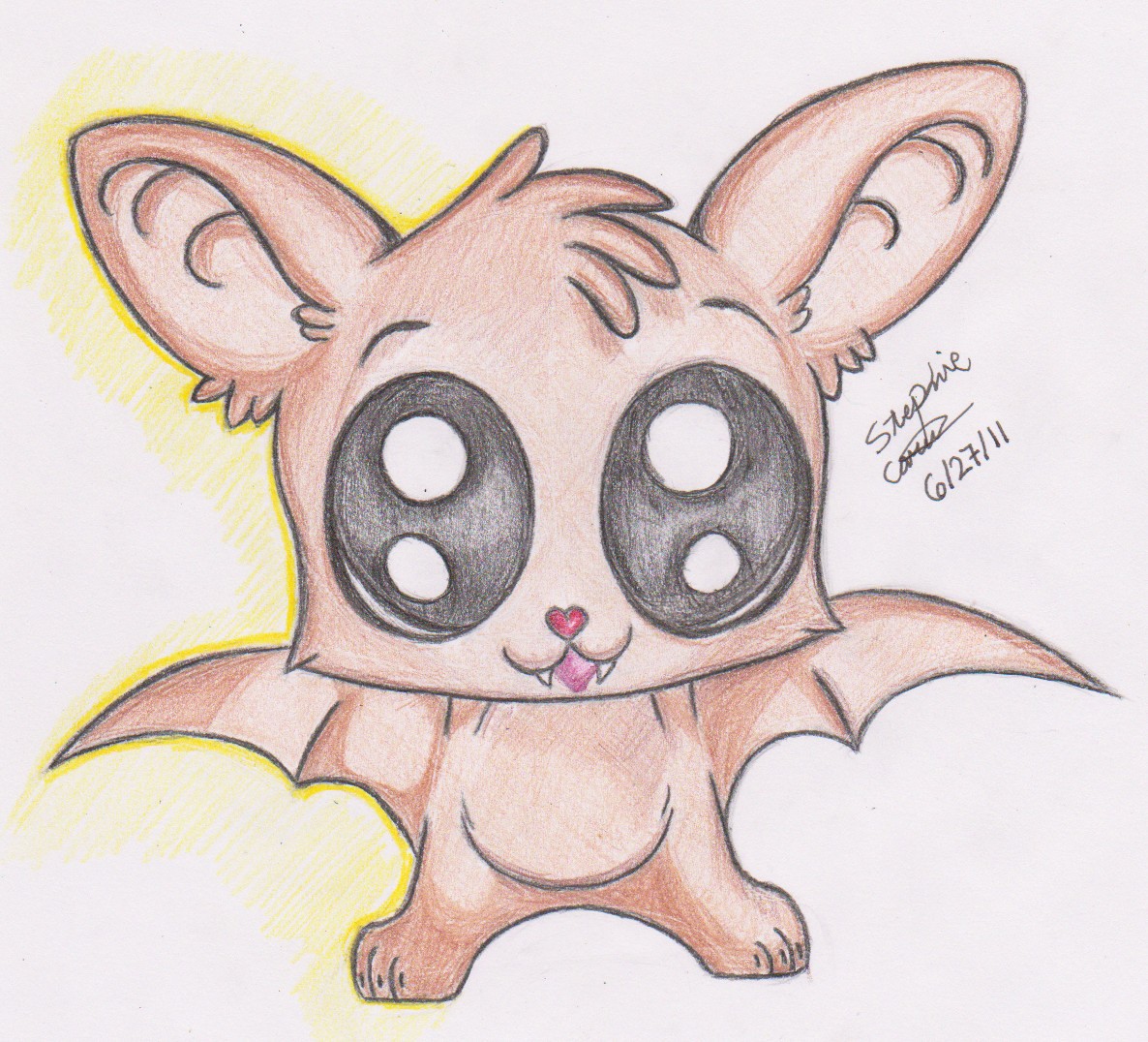Cute Bat Drawing Amazing - Drawing Skill