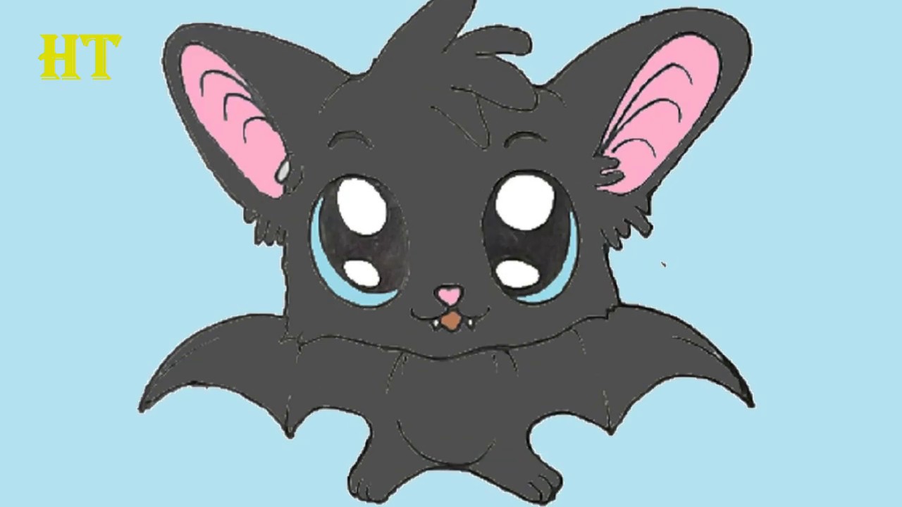 Cute Bat Drawing Sketch