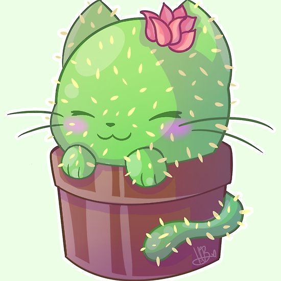 Cute Cactus Drawing High-Quality