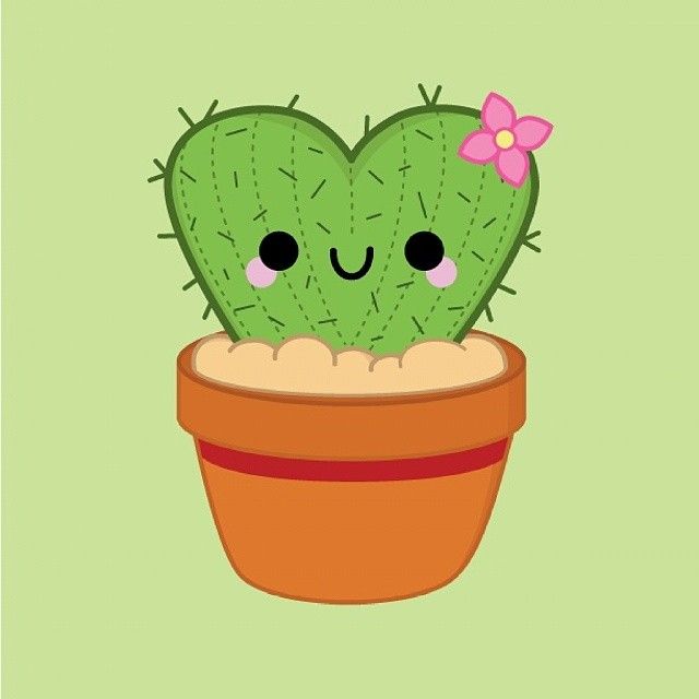 Cute Cactus Drawing Photo