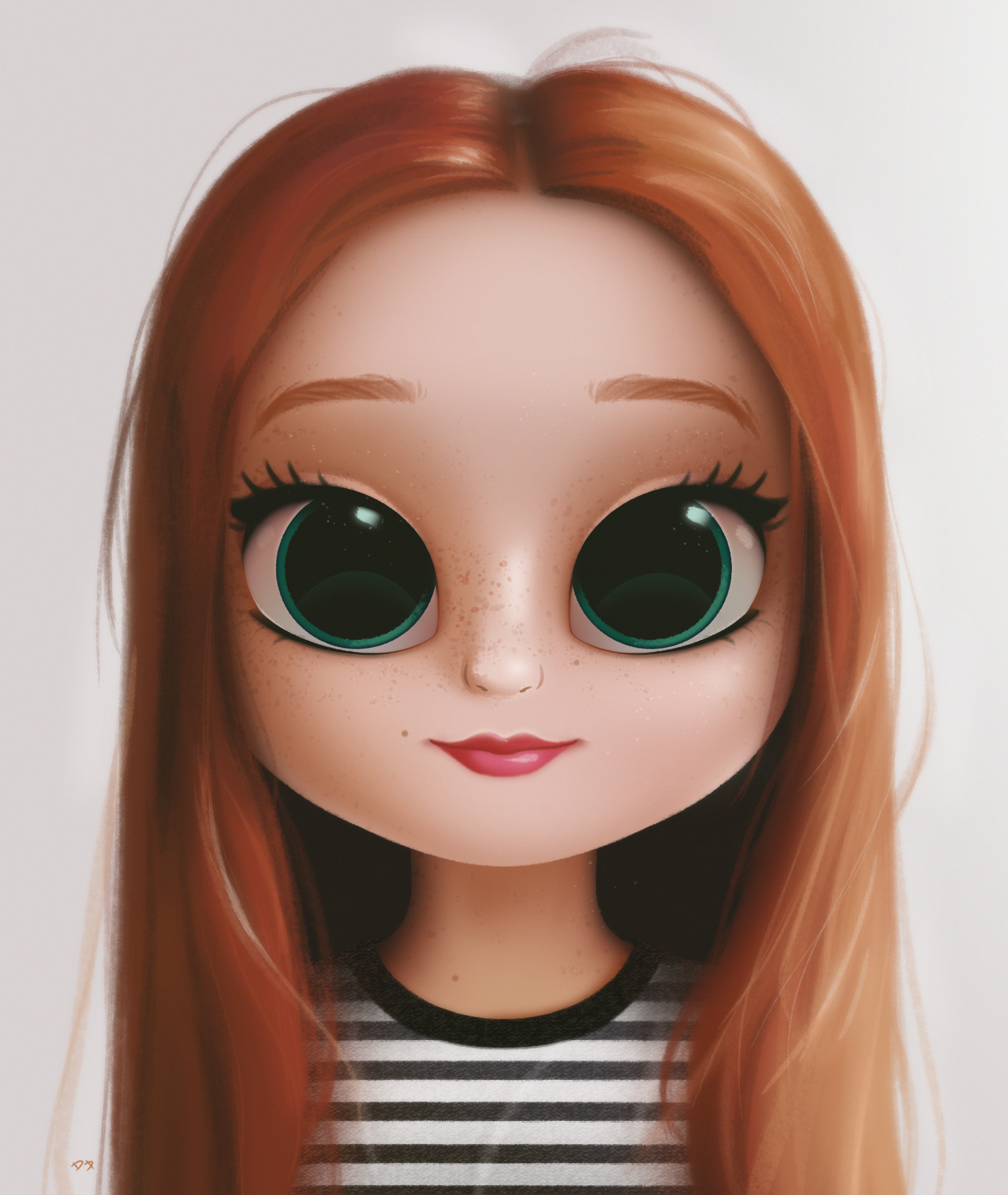 Cute Cartoon Girl Drawing Realistic