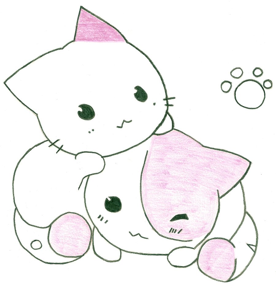 Cute Cat Drawing Image