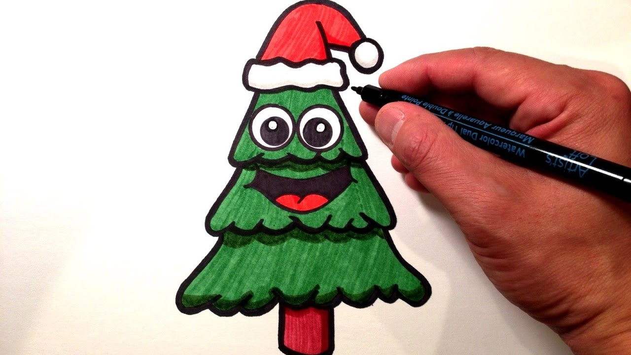 Cute Christmas Tree Drawing Picture