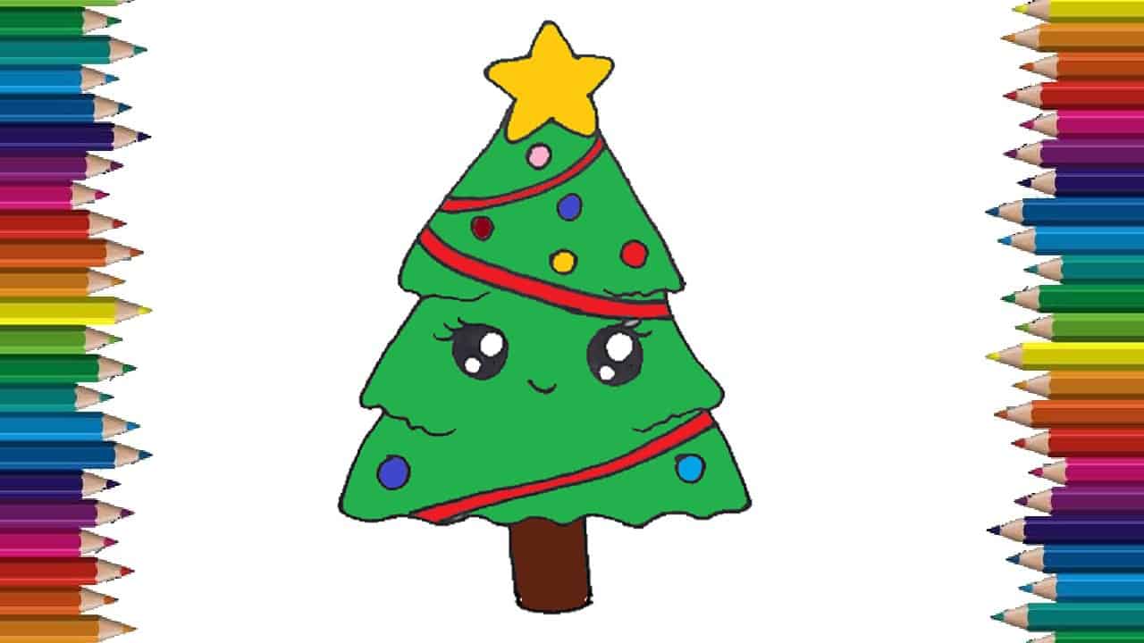 Cute Christmas Tree Drawing