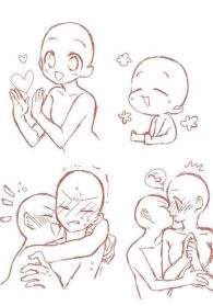 Cute Couple Poses Drawing High-Quality - Drawing Skill