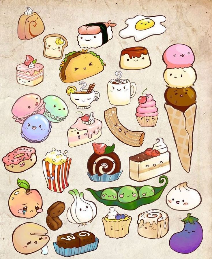 Cute Food Drawing Image