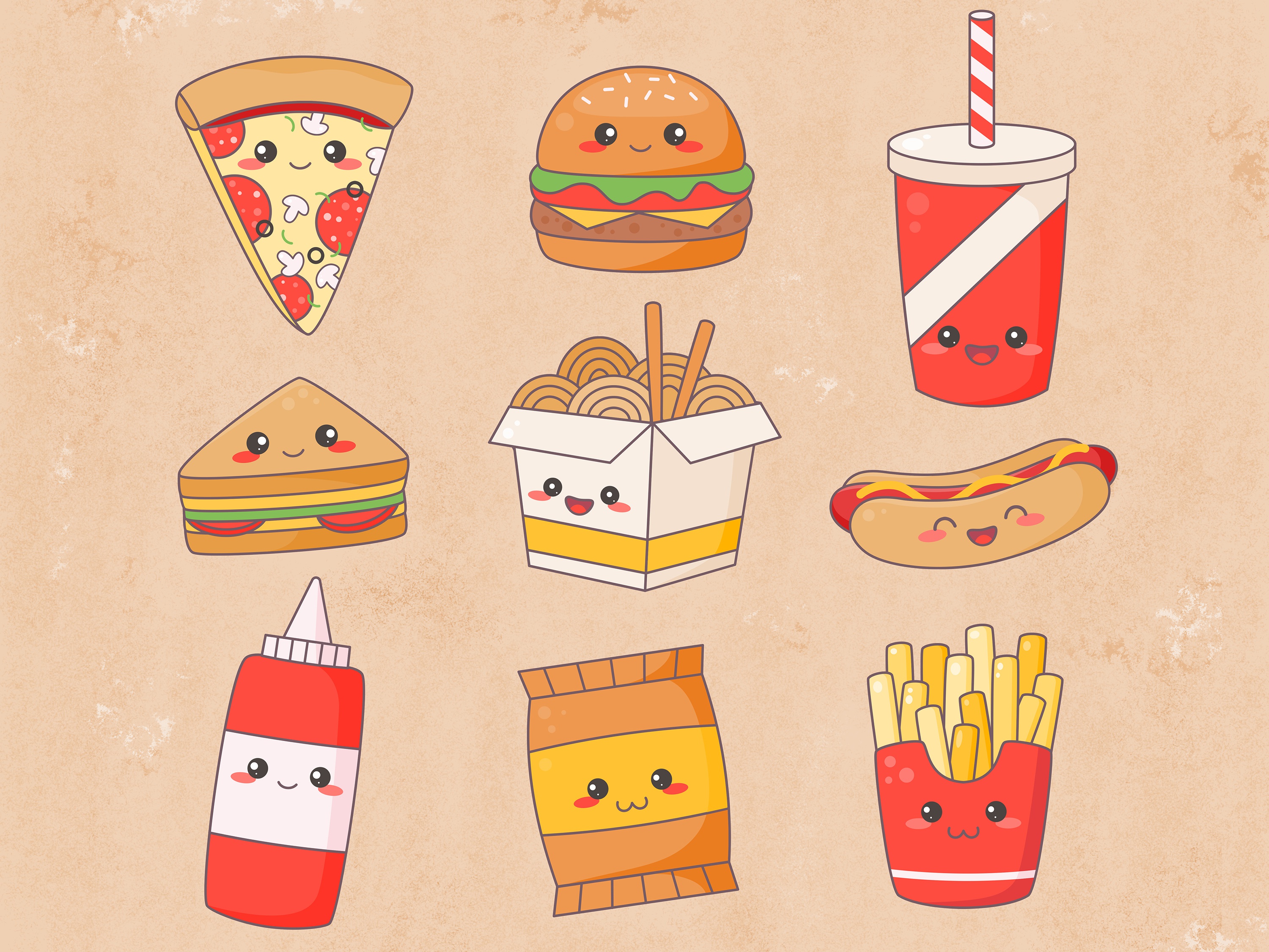 Cute Food Drawing Photos