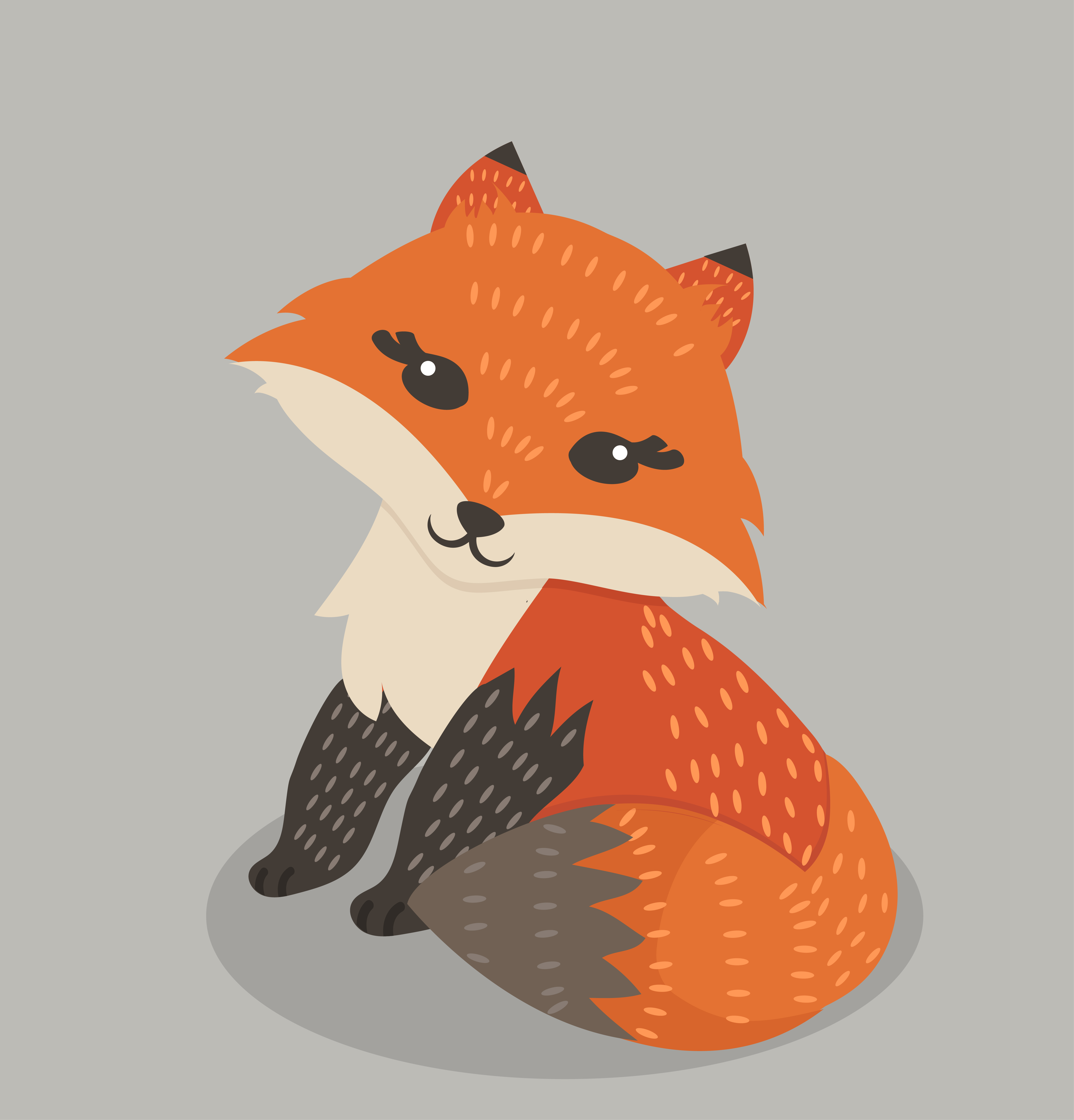 Cute Fox Drawing High-Quality