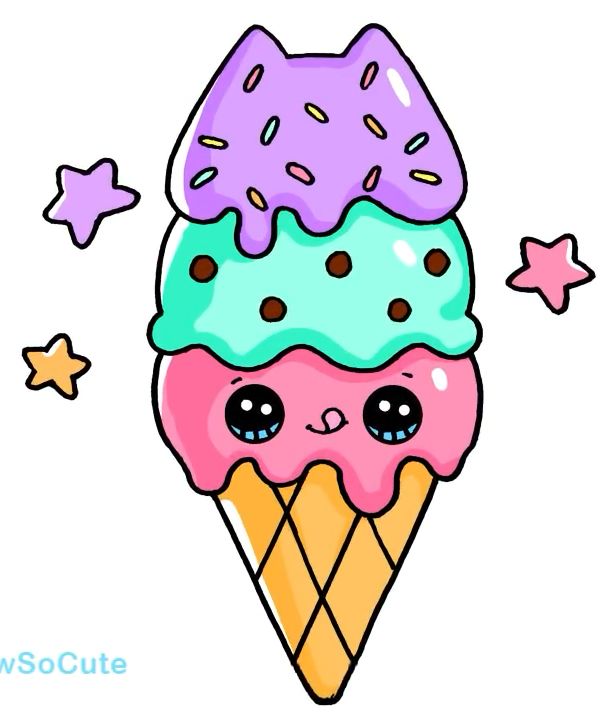 Cute Ice Cream Drawing Beautiful Art