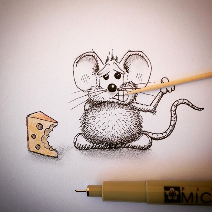 Cute Mouse Drawing Art