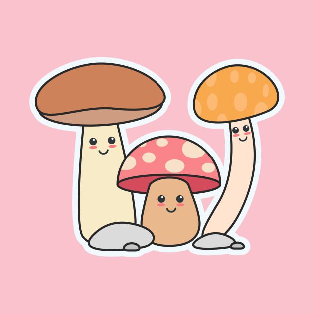 Cute Mushroom Drawing High-Quality