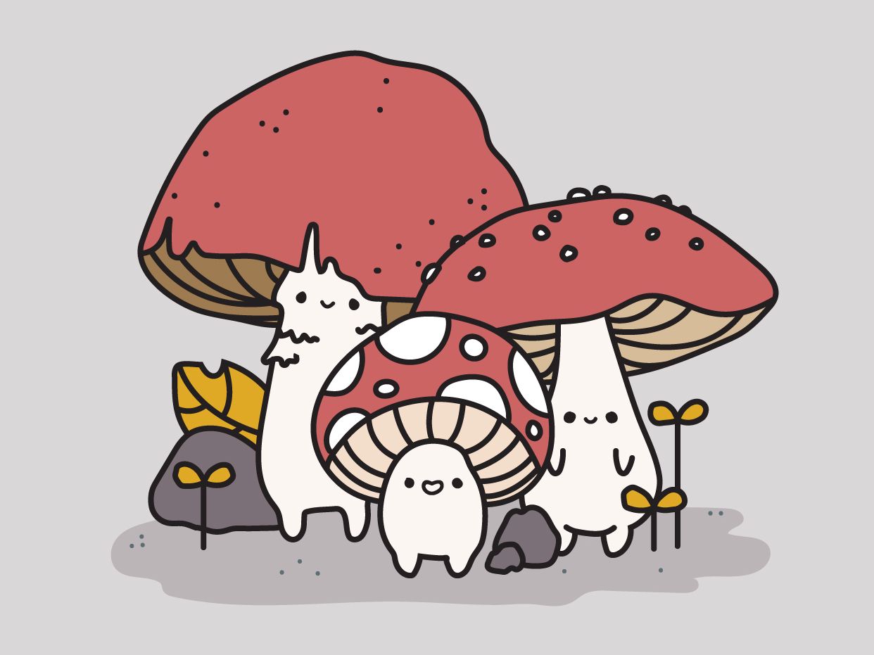 Cute Mushroom Drawing Realistic