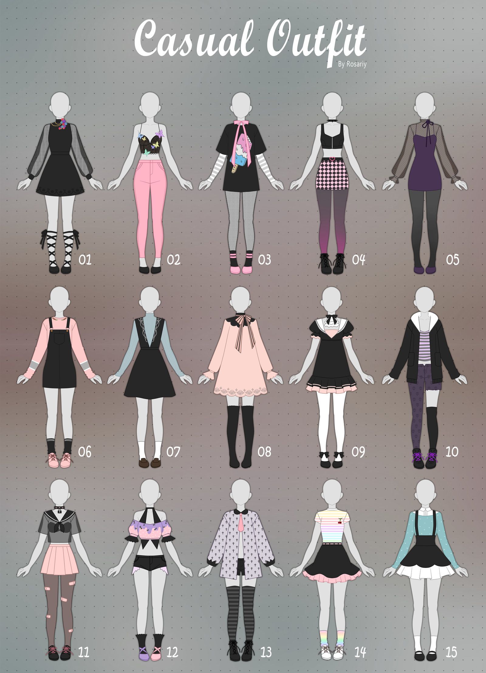 Anime Girl Outfits Drawings