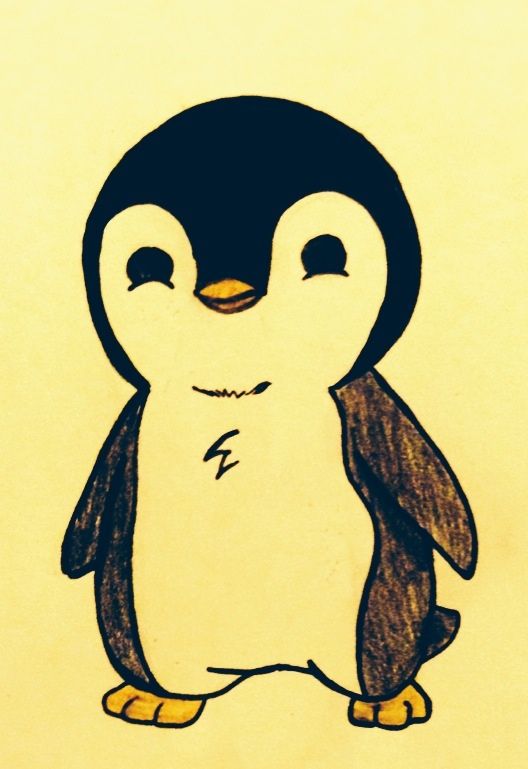 Cute Penguin Drawing Art