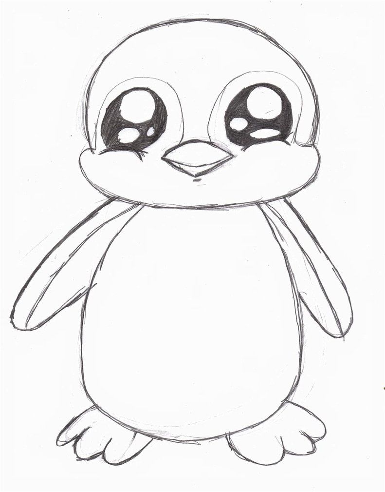 Cute Penguin Drawing Image - Drawing Skill