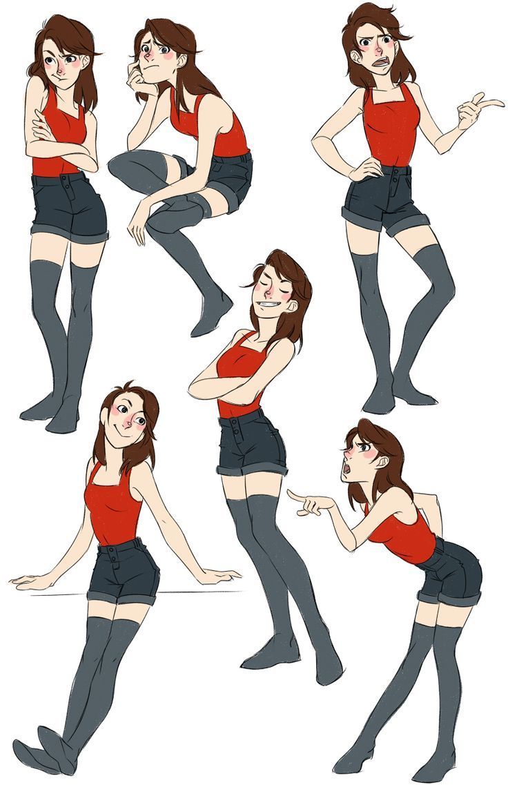 Cute Poses Female Drawing High-Quality