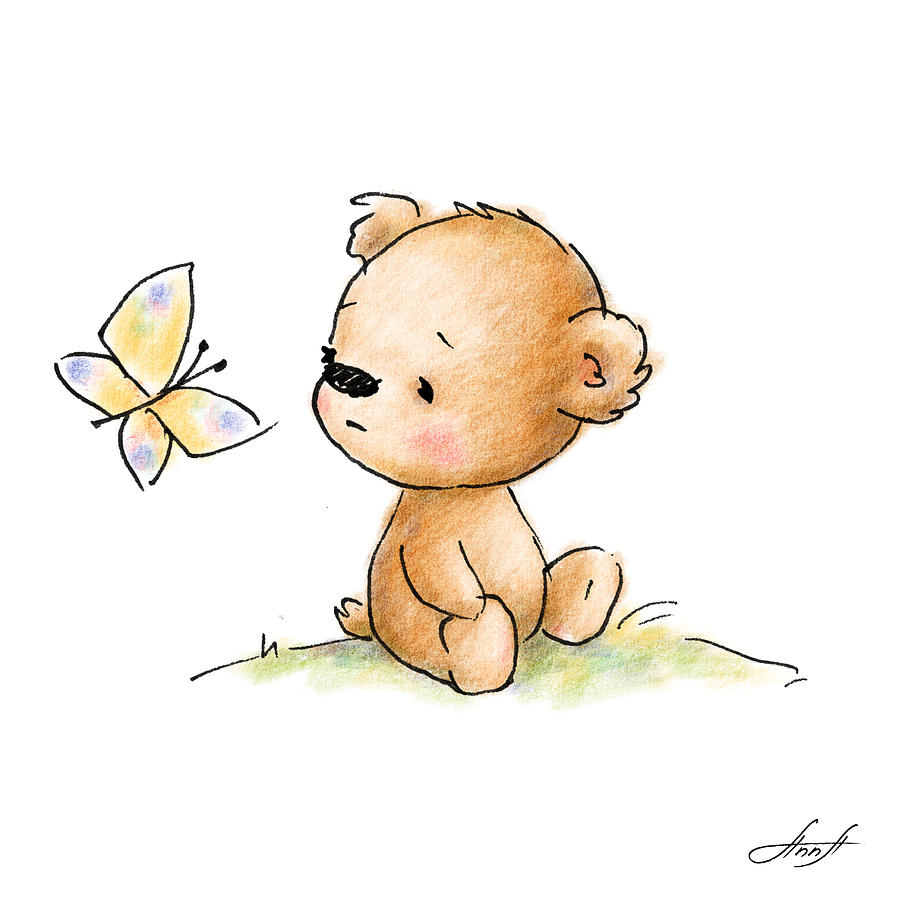 Cute Teddy Bear Drawing Art