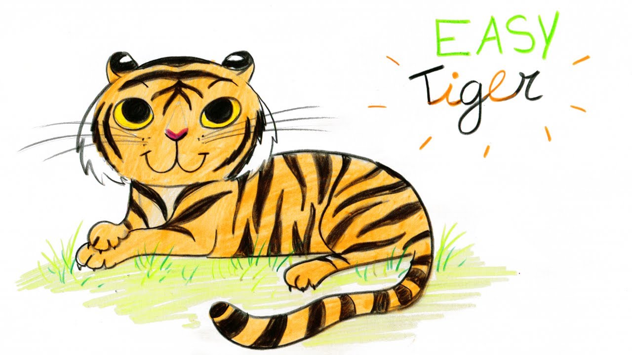 Cute Tiger Drawing Image