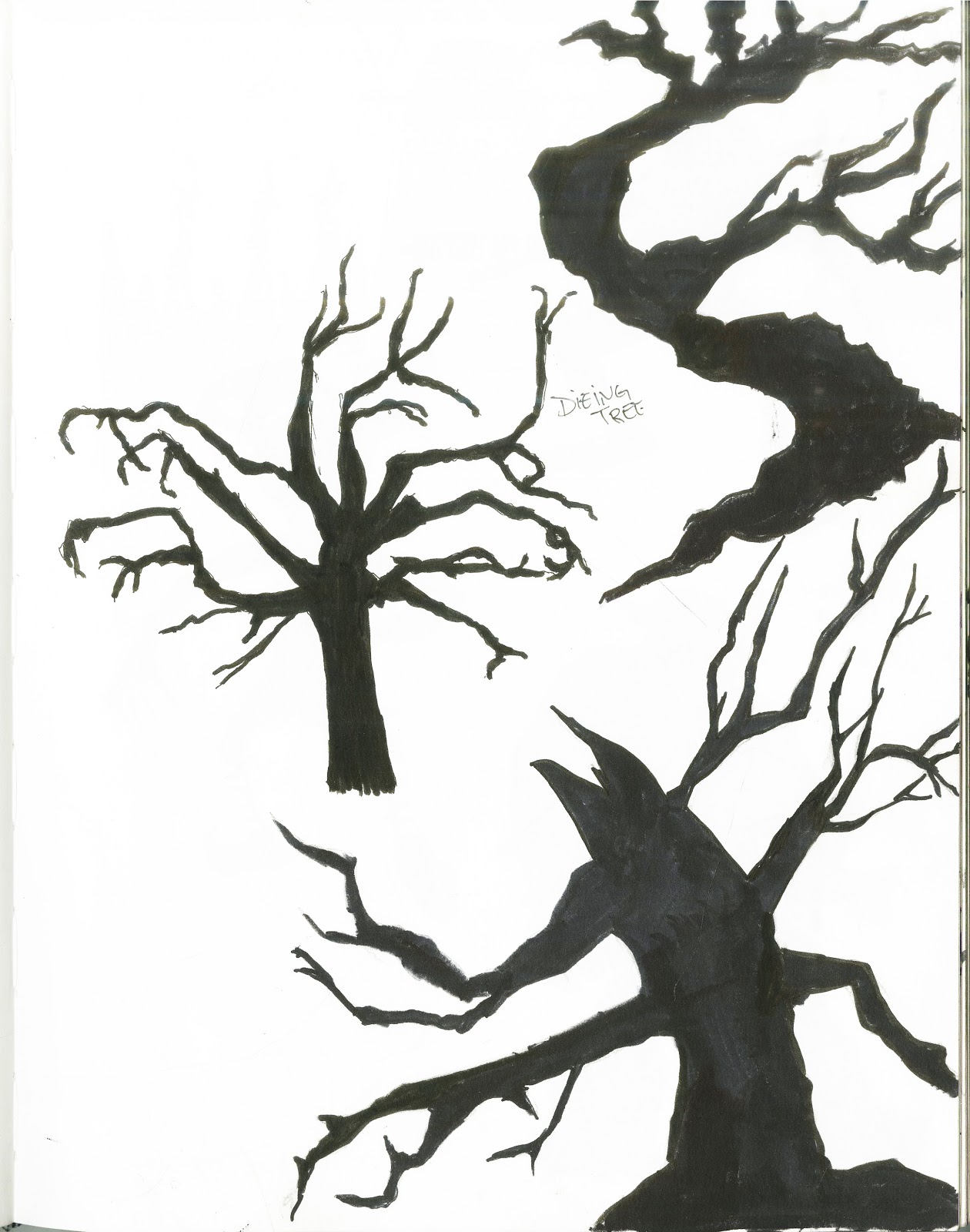 Dead Tree Drawing Art