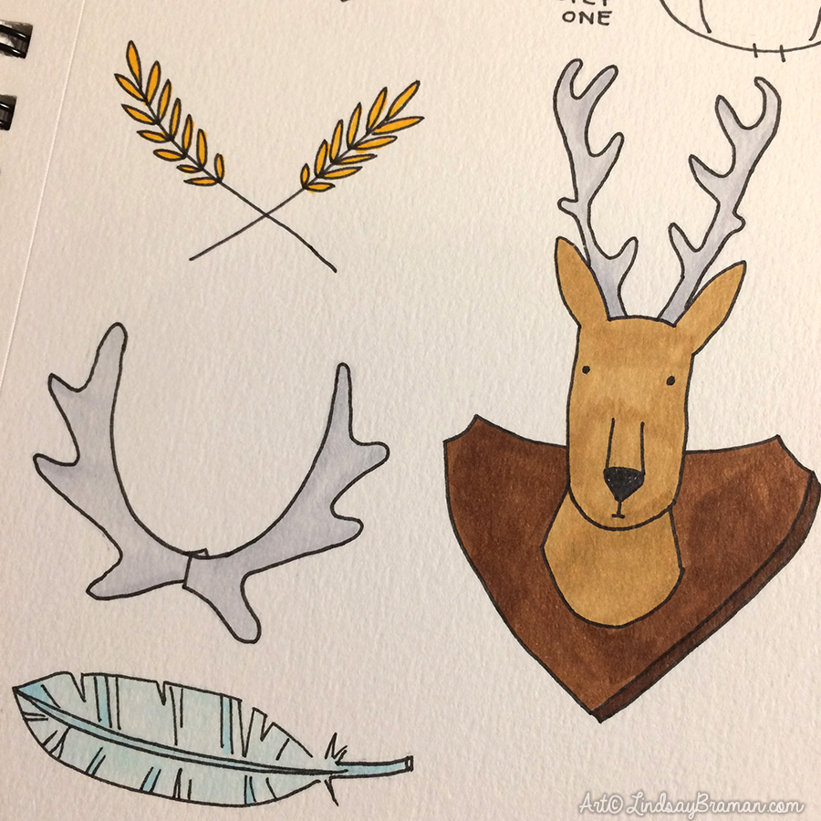 Deer Antler Art Drawing