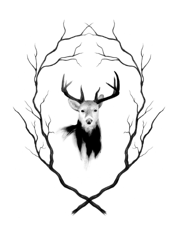 Deer Antler Drawing Creative Art