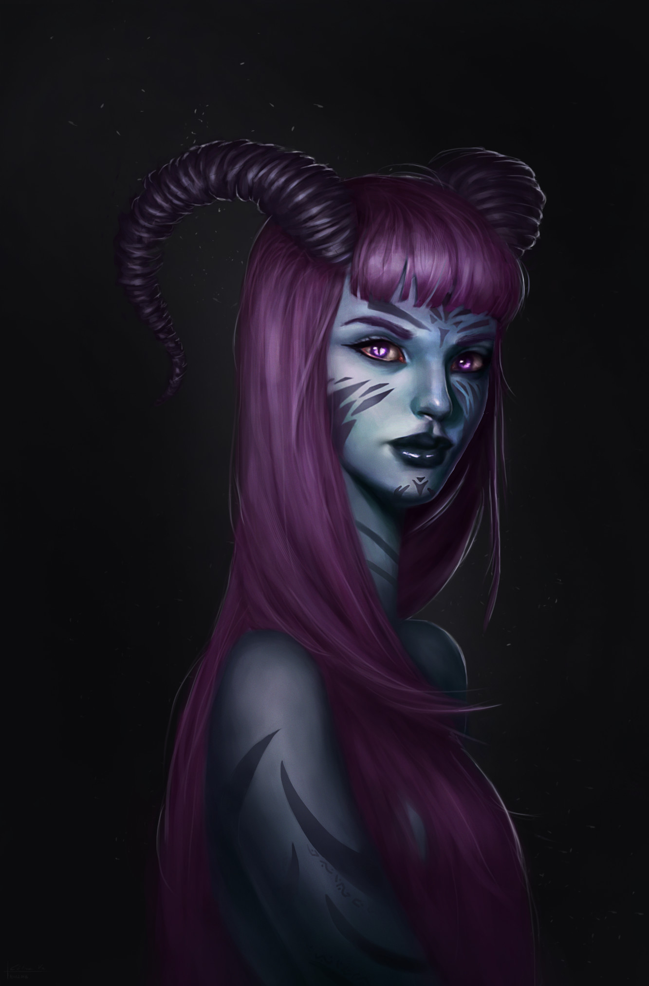 Demon Girl Drawing Image