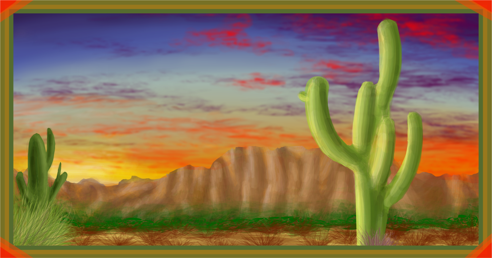Desert Art Drawing