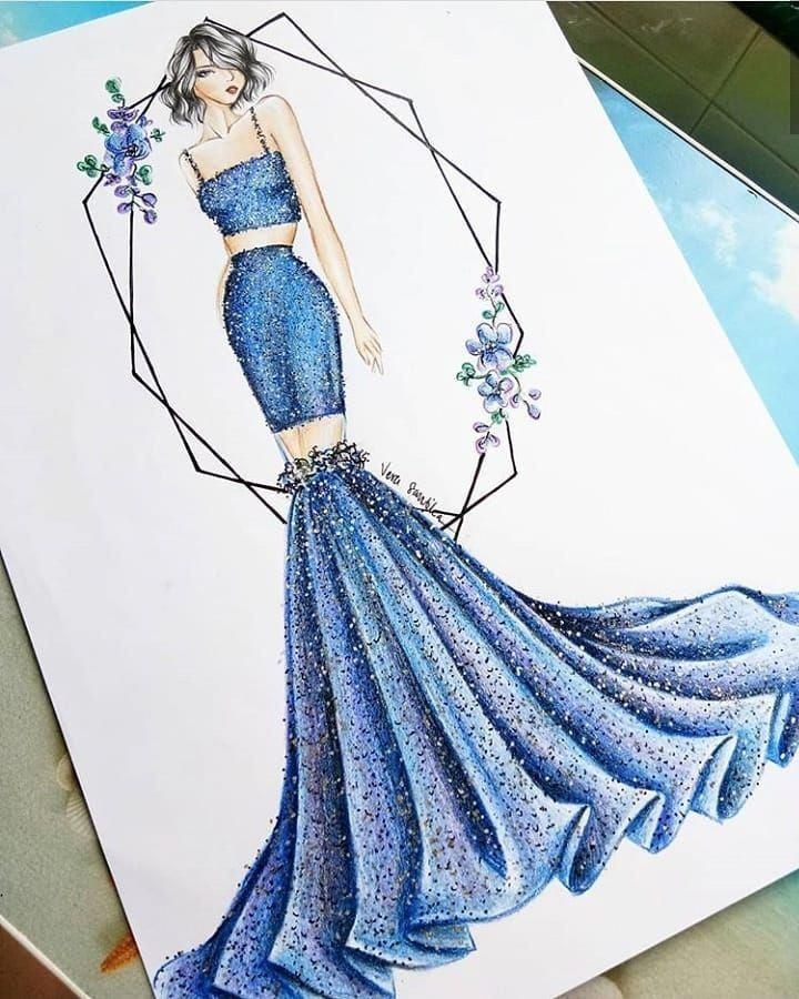 Designer Dress Drawing Art