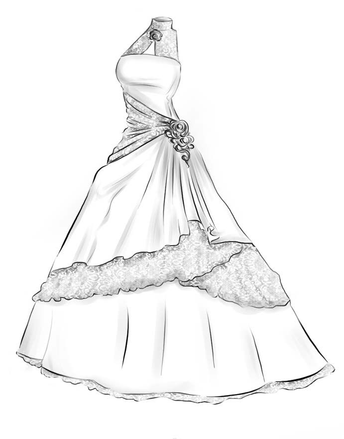 Designer Dress Drawing Image