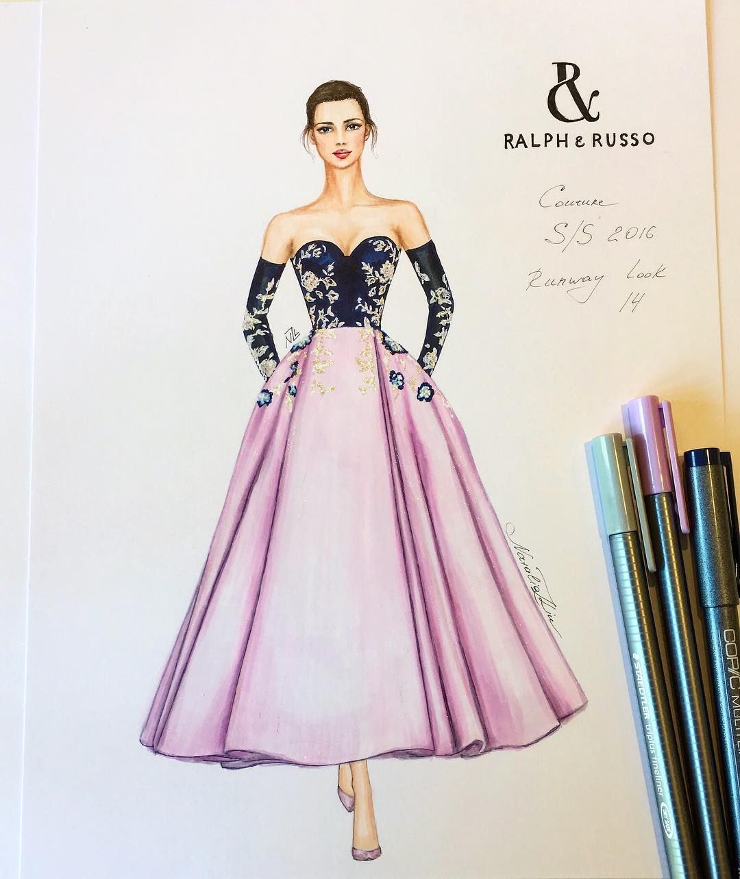 Designer Dress Drawing Sketch