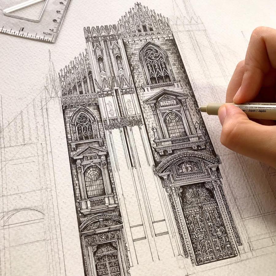 Detailing Drawing Beautiful Art