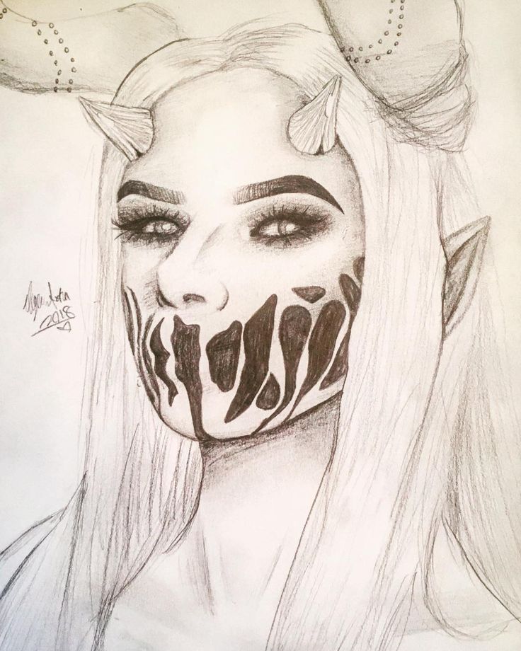 Devil Girl Drawing Art