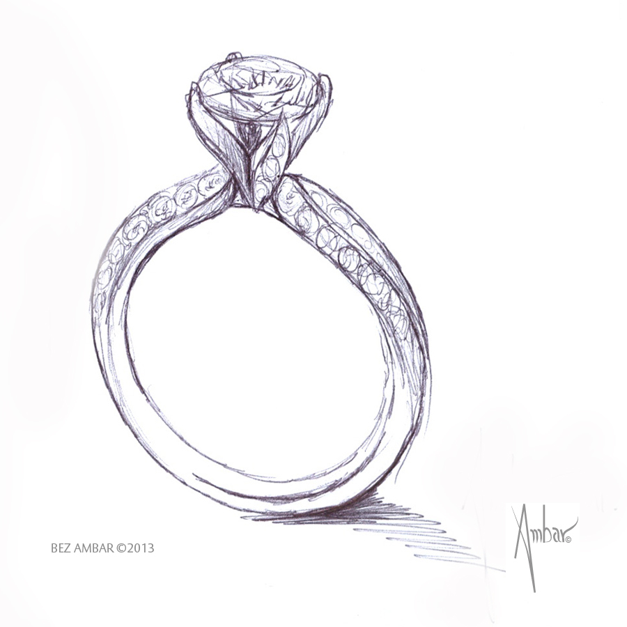 Diamond Ring Drawing Picture
