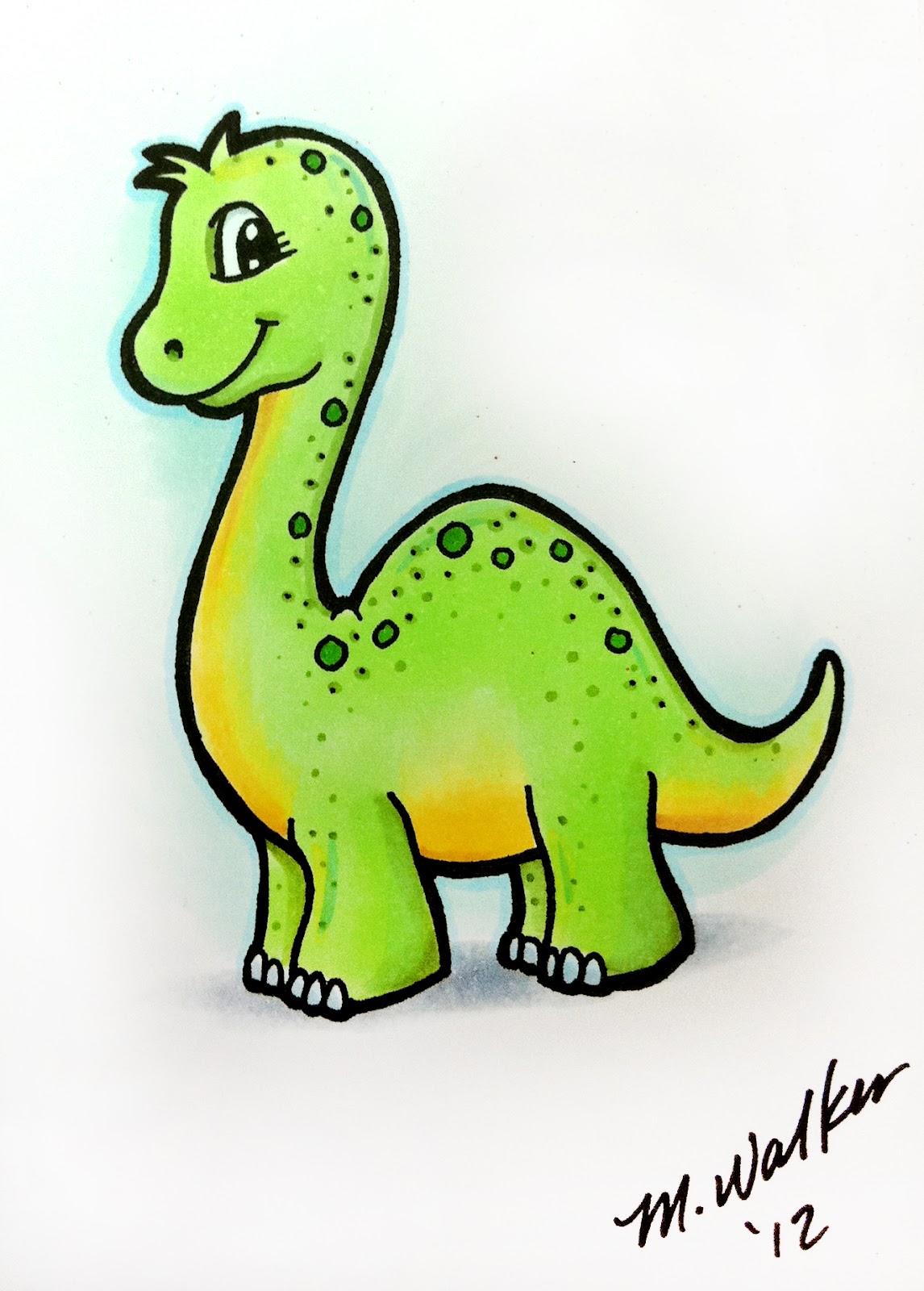Dinosaur Cute Drawing High-Quality