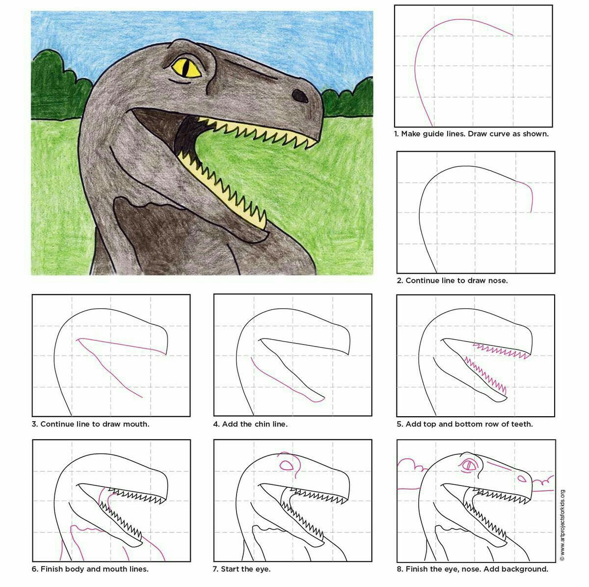 Dinosaur Kid Drawing High-Quality