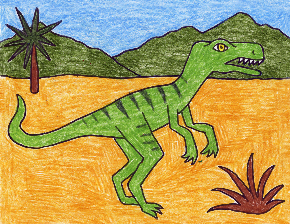 Dinosaur Kid Drawing Sketch