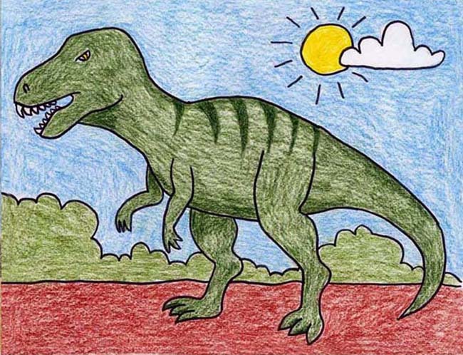 Dinosaur Kid Drawing