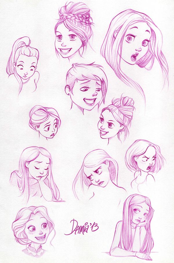 Disney Style Drawing Sketch