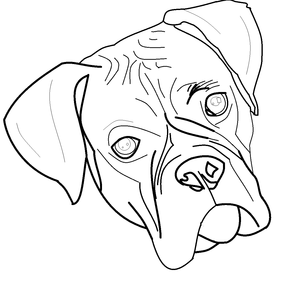 Dog Face Drawing Beautiful Image