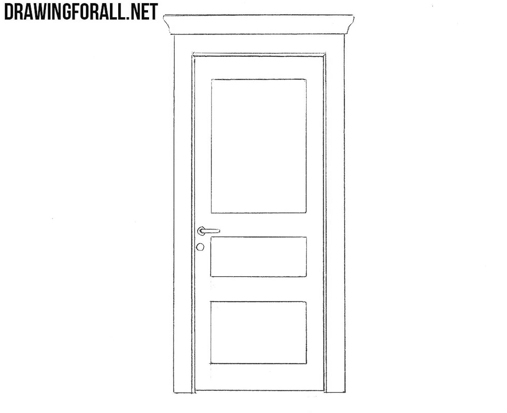 Door Open Drawing Sketch