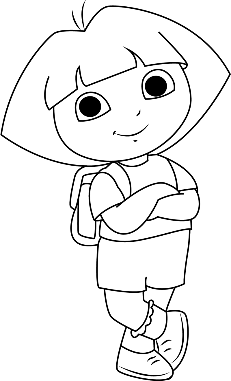 how to draw dora the explorer step by step | dora coloring pages