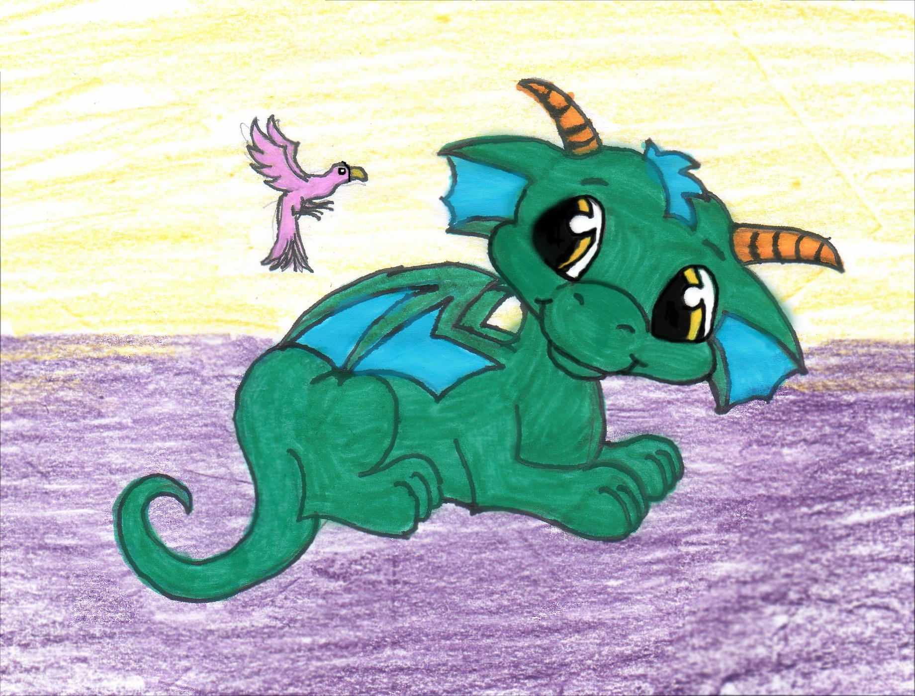 Dragon Cartoon Drawing Beautiful Art